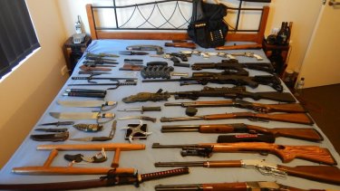 Guns seized from a home in Western Australia.