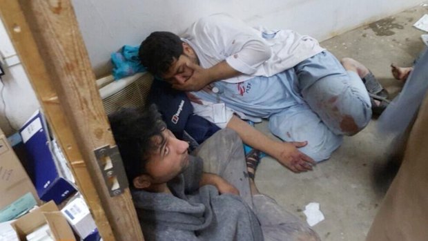Injured Medicins Sans Frontieres staff after the explosion in Kunduz.