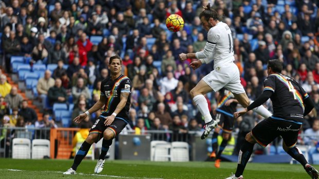 Gareth Bale heads home for Real Madrid.