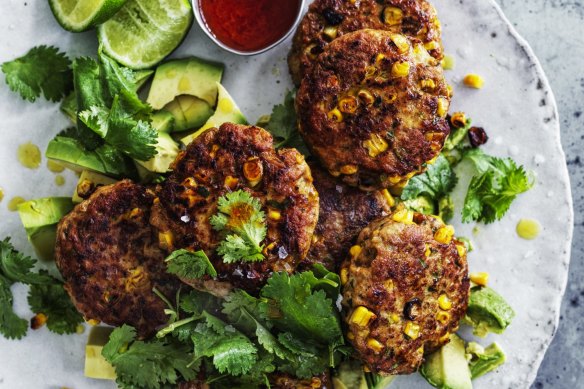 Versatile chicken and corn patties.