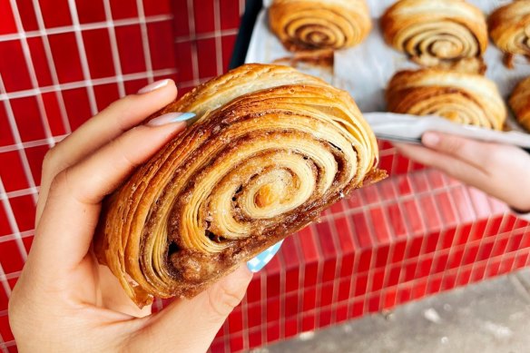 Miss Sina's vegan franzbrotchen, a German-style cinnamon-sugar scroll.