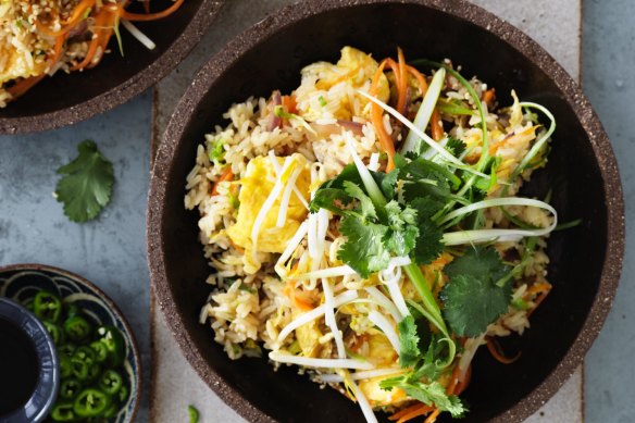 Vegetarian-friendly fried rice with sesame.