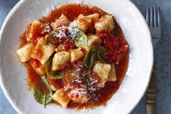 Potato gnocchi with tomato sauce.