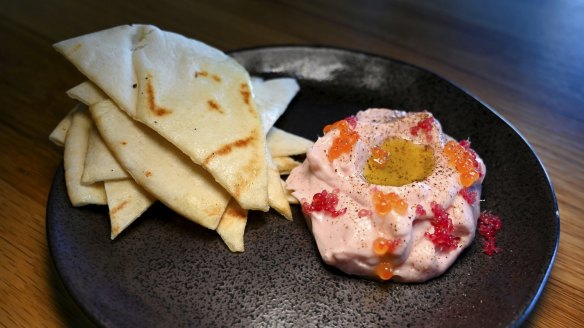 Whipped cod roe with finger lime.