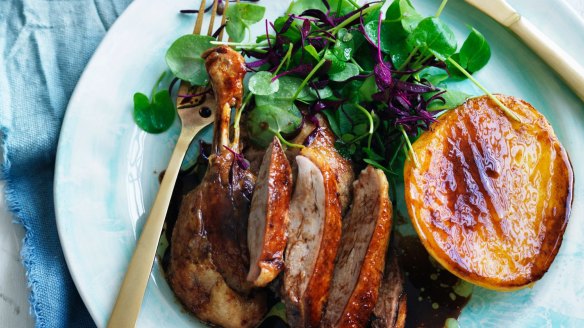 Seasonal mango gives shop-bought Peking duck a tangy, textural lift <a href="http://www.goodfood.com.au/recipes/twiceroasted-peking-duck-with-mango-20131104-2wwaj"><b>(recipe here)</b></a>.