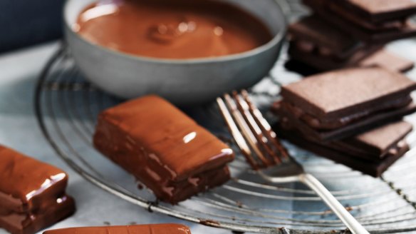 Chocolate cream biscuits, Matt Moran's take on the classic Tim Tam.