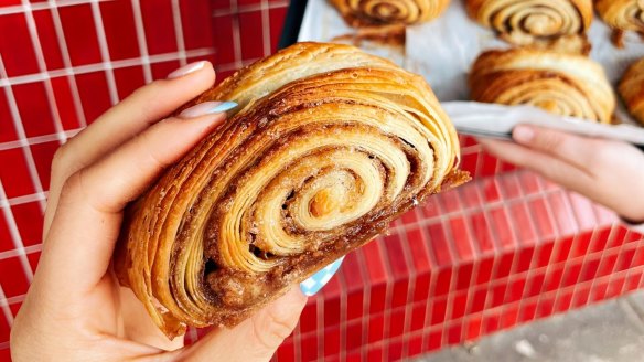 Miss Sina's vegan franzbrotchen, a German-style cinnamon-sugar scroll.