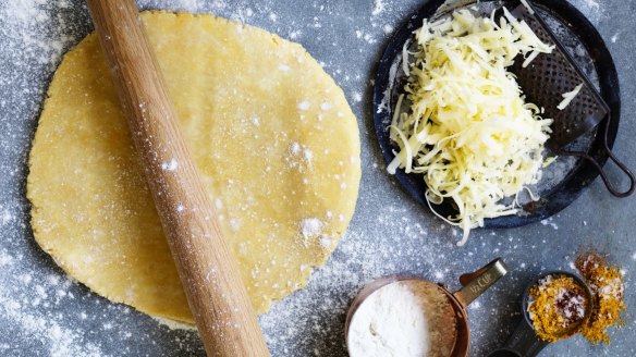 Mustard shortcrust pastry.