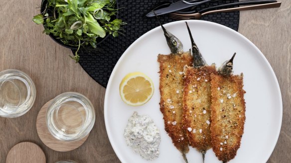 Josh Niland's crumbed garfish.