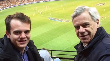 Liberal Party Victorian president Michael Kroger with his controversial protege Marcus Bastiaan.
