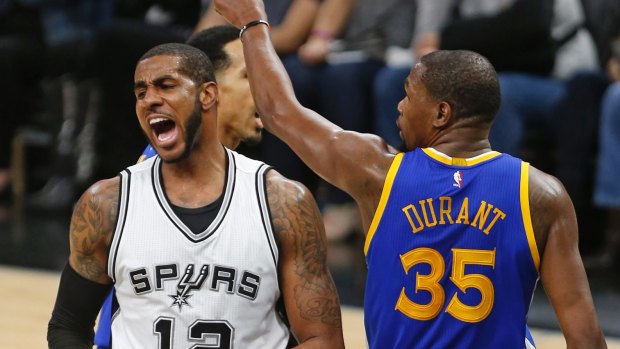 Ups and downs: LaMarcus Aldridge and Kevin Durant.
