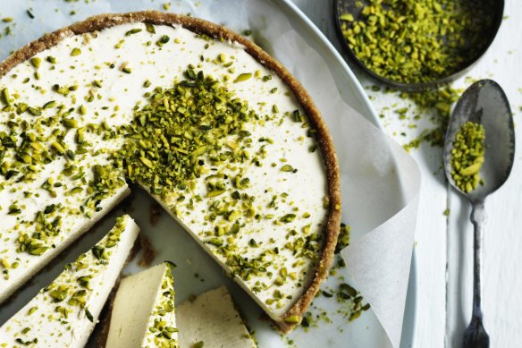 No-bake honey and cardamom cheesecake.