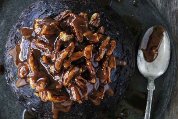 This chocolate steamed pudding calls out for a buttery caramel poured over it.