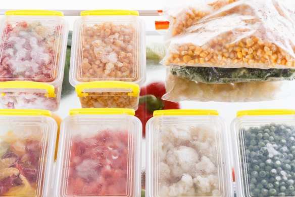 Use rectangular containers and freezer bags to help maximise freezer space.