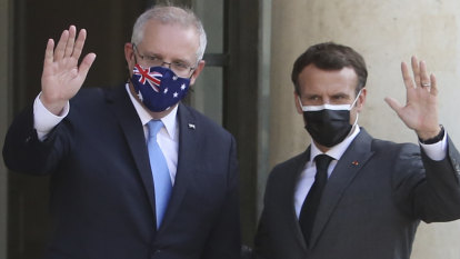 Macron and Morrison have ‘candid’ phone call over ‘broken trust’