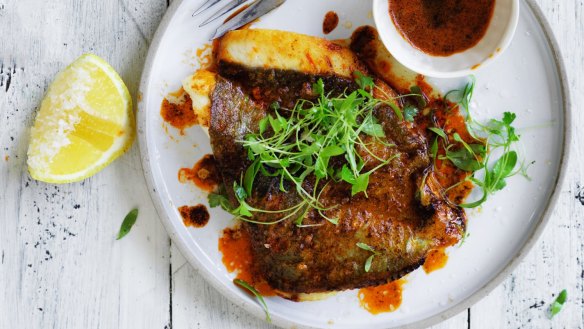 Adam Liaw's pan-fried John Dory with paprika butter.