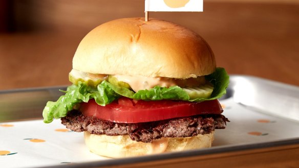 The Impossible Burger, made with a vegan meat-like patty and served at a number of restaurants, including Momofuku Nishi in New York.