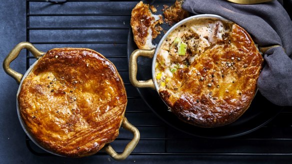 No-fuss seafood chowder pot pies. 