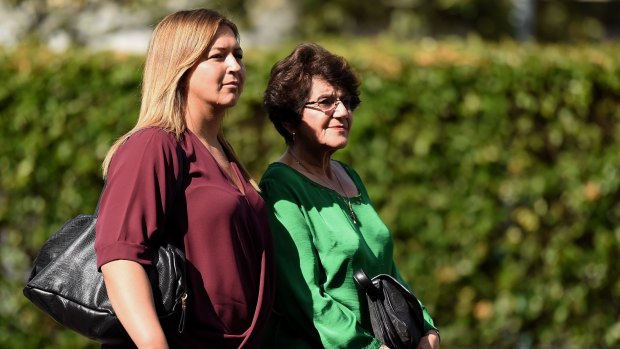 Judith Obeid (right), the wife of former Labor minister Eddie Obeid, arrives at the Supreme Court on Wednesday. 