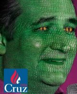 An image of a reptilian Ted Cruz retweeted by Robert Morrow, the newly elected chairman of the Republican Party in Travis County, Texas.