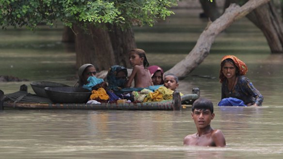 Floods in Pakistan in July 2015. A switch from El Nino to a La Nina may mean floods for China and elsewhere.