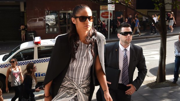 Jessica Peris arrives at court on Friday.
