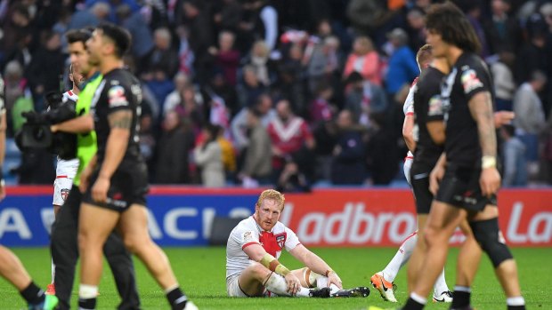 Dejected: James Graham after England's one-point loss.