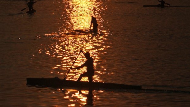 Hussain Sagar Lake in Hyderabad, India: temperatures have been scorching ahead of the monsoon.