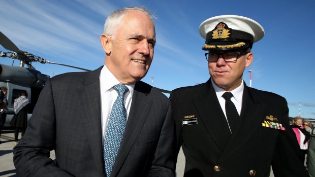 Prime Minister Malcolm Turnbull visited HMAS Albatross near Nowra on Wednesday.