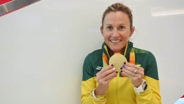 Triathlete Katie Kelly won gold at the Rio Paralympics.