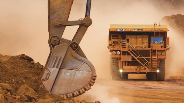 Coming through: Rio Tinto uses self-driving trucks in its  West Australian mining operations.