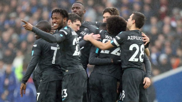 Squad goals: Chelsea linked up for a fast-flurry of passes before Willian finishes.