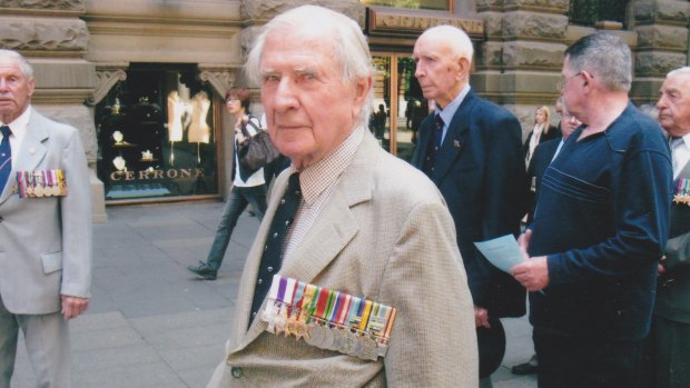 Olof Isaksson aged 94 in Martin Place.