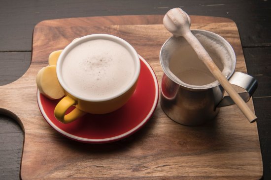 Colombian-style hot chocolate served with mozzarella.