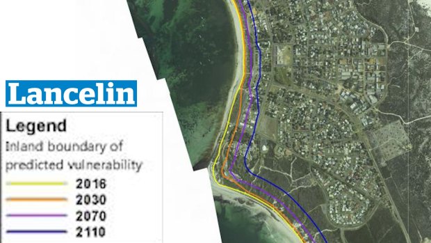 The mapping shows threats to coastal infrastructure over time. 