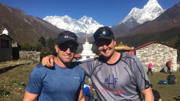 Things went wrong on the Everest base camp trek for former NRL players Danny Buderus and Mark Hughes. 