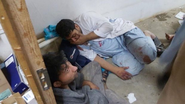 Injured Doctors Without Borders staff after the US air strike on their hospital in Afghanistan in 2015. 