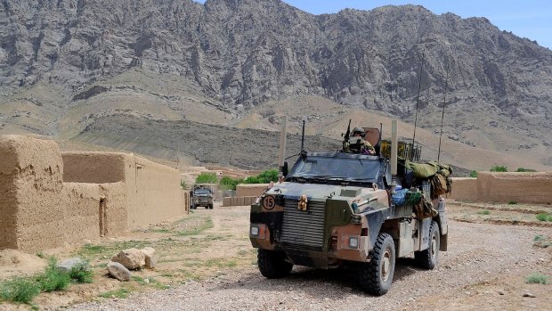The Australian Army's light-armoured vehicle, the Bushmaster, in action in Afghanistan.