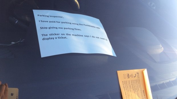 IT worker Matthew Graham received nearly $400 in parking fines while using Parkmobile, despite at one point leaving a note for inspectors. 