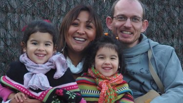 Adelma Tapia Ruiz, pictured with her twin daughters, was killed in the Brussels Airport blasts, her brother says.