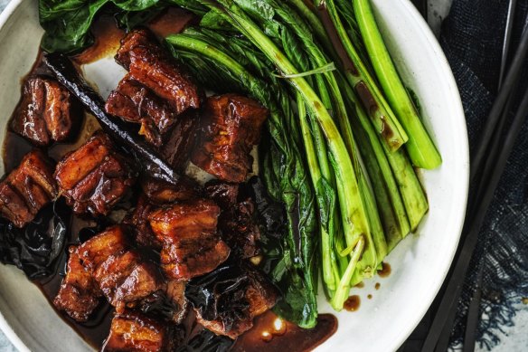 Serve this rich, glossy and sticky pork with steamed greens and rice.