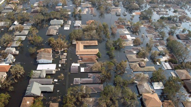 Hurricane Katrina left much of New Orleans under water in 2005. A similar scenario could play out for many of the world's big cities if predicted sea level rises occur. 