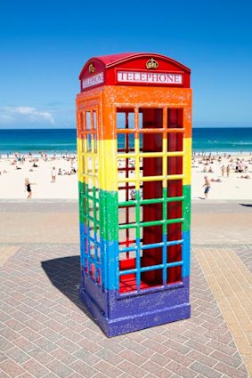 Same-sex marriage supporters will also be able to use the London-style phone box, which will have its debut at Sydney's Mardi Gras, to voice their concerns to their local MP.