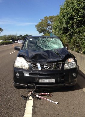 Crash scene: a Caringbah man has pleaded guilty after colliding with seven cyclists in March.
