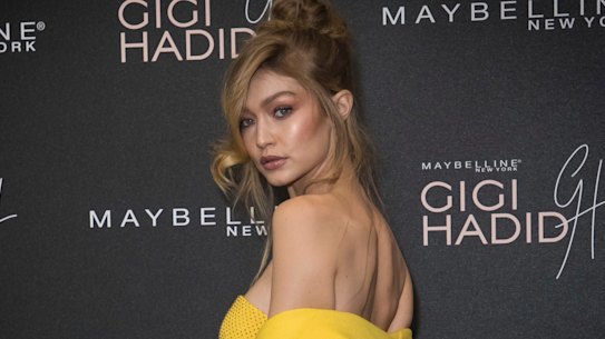 Model Gigi Hadid poses for photographers upon arrival at the Gigi Maybelline Party, in London, Tuesday, November 7, 2017.