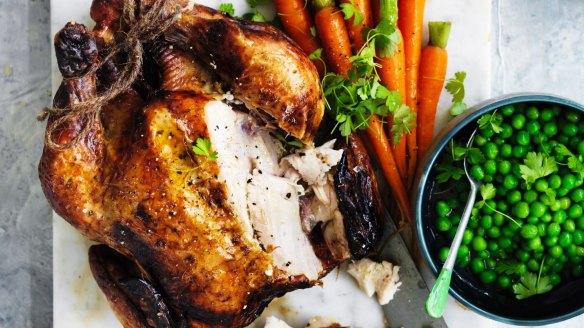 Adam Liaw's classic roast chicken.