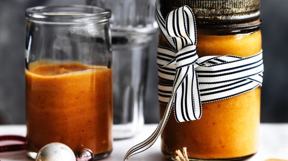 Adam Liaw's peach and plum barbecue sauce.