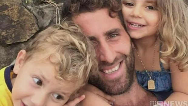 Staying in Beirut: Ali Elamine with his children Noah and Lahela.