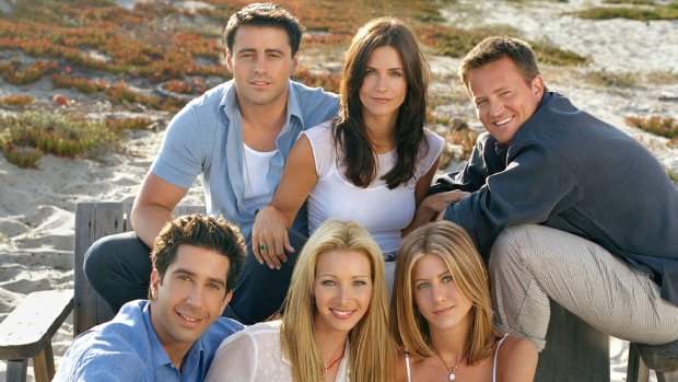 David Schwimmer (bottom left) with his <i>Friends</i> co-stars.