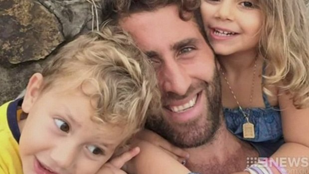 Staying in Beirut: Ali Elamine with his children Noah and Lahela.